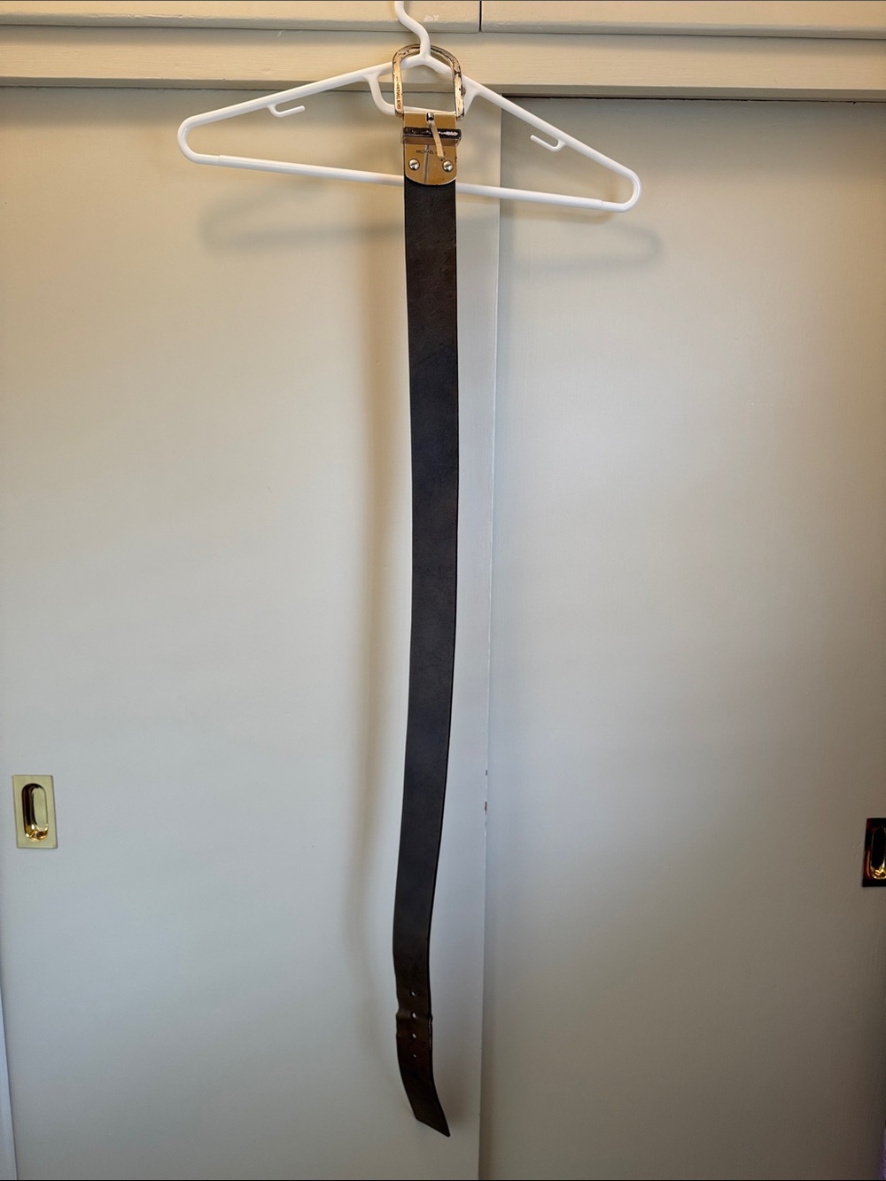 Michael Kors Dark Brown Leather Belt with Buckle